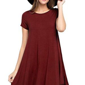 VIBE Sportswear Women's Red T-Shirt Dress Large